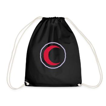 Roter Halbmond Red Crescent - Turnbeutel - Schwarz - Vorne