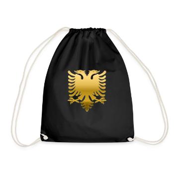 gold albania 3d coat - Turnbeutel - Schwarz - Vorne