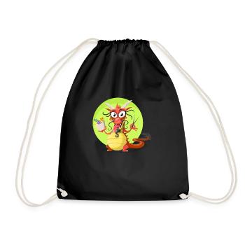 dragon - Drawstring Bag - black - Front