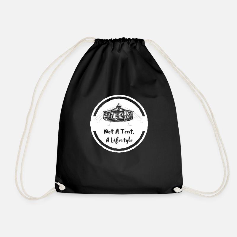 not_a_tent_jurte_wei-- - Turnbeutel - Schwarz