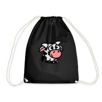 smiley_cow_3c - Turnbeutel - Schwarz - Vorne