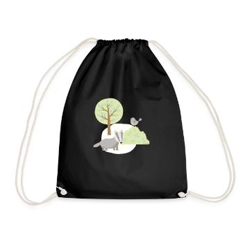Patch_Dachs - Turnbeutel - Schwarz - Vorne