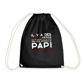 Papi super héros cadeau papy - Sac de sport léger - noir - Devant