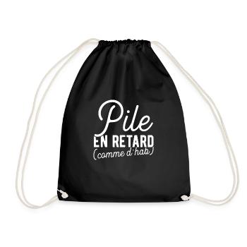 Pile en retard cadeau - Sac de sport léger - noir - Devant