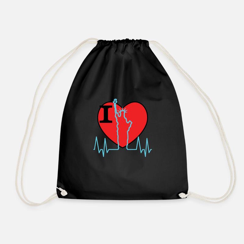i love ny - Drawstring Bag - black