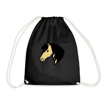 Pony horse - Drawstring Bag - black - Front