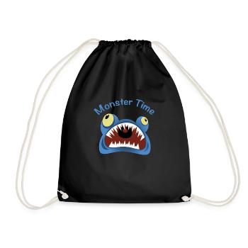 Monster Scare Scary Monster Time creature teeth - Drawstring Bag - black - Front
