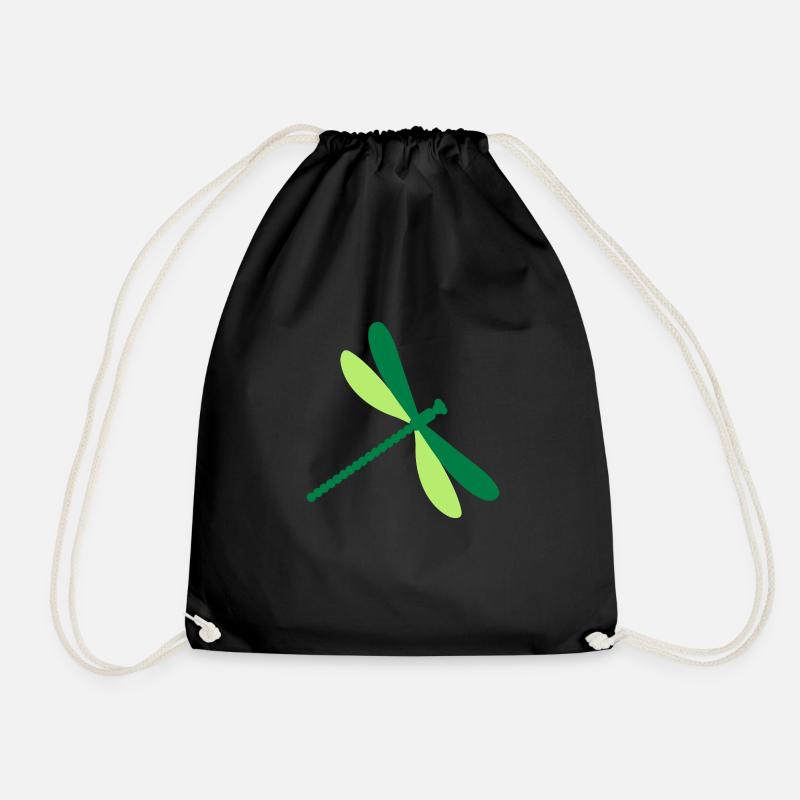 Dragonfly - Drawstring Bag - black