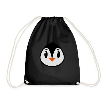 cute_pinguin_wq3 - Drawstring Bag - black - Front