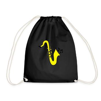 saxophone - Drawstring Bag - black - Front