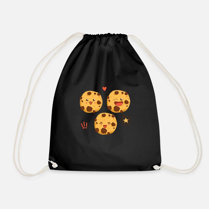 cookie - Drawstring Bag - black