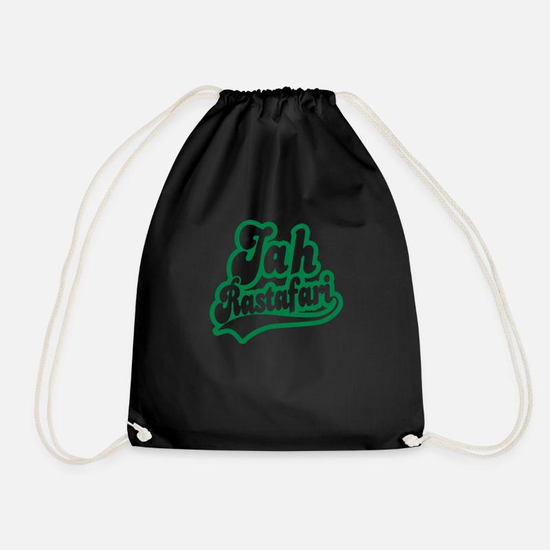 jah rastafari - Drawstring Bag - black
