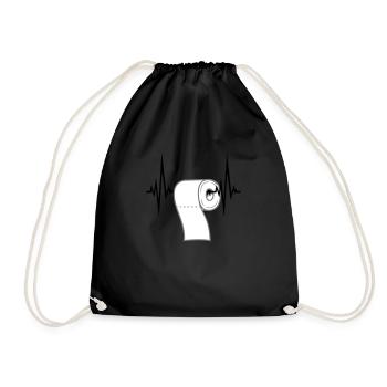 puls coeur fréquence toilette papier klopapie - Sac de sport léger - noir - Devant