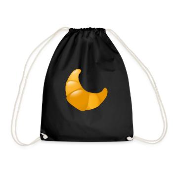 Smiley Croissant - Drawstring Bag - black - Front