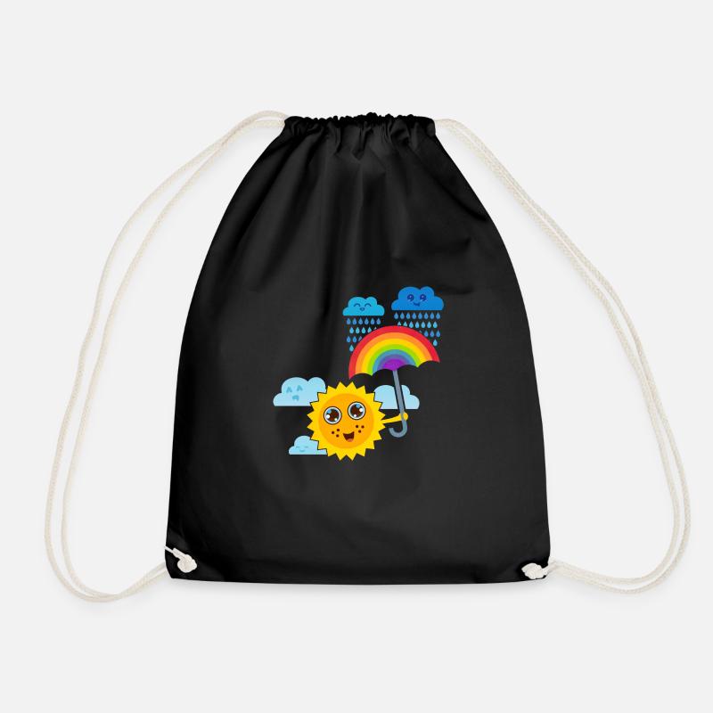 Sun & Rainbow Umbrella - Drawstring Bag - black