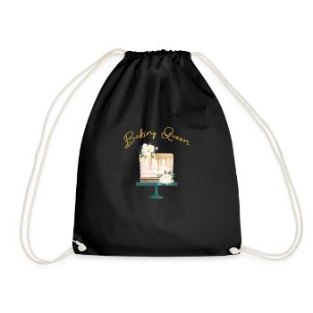 Baking queen cake - Drawstring Bag - black - Front