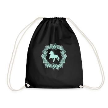 Islandpferd Kranz mint - Turnbeutel - Schwarz - Vorne