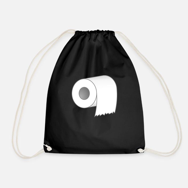 Toilet paper in front - Drawstring Bag - black