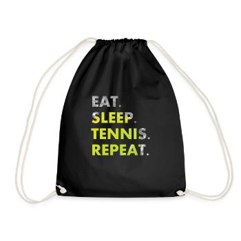 Eat Sleep Tennis Repeat - Sac de sport léger - noir - Devant