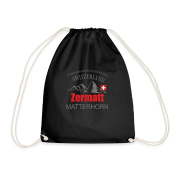 Zermatt Matterhorn - Switzerland T-shirt print - Drawstring Bag - black - Front