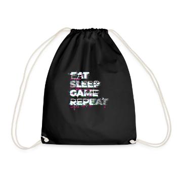 Eat Sleep Game Repeat - Nerd Shirt - Sac de sport léger - noir - Devant