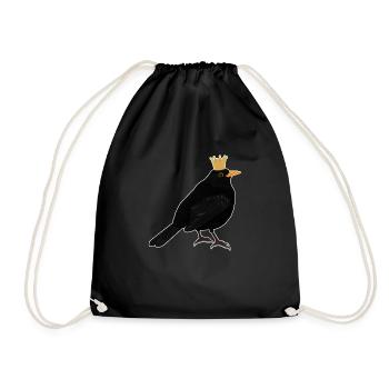 Merle couronne oiseau chanteur doux oiseau domestique - Sac de sport léger - noir - Devant