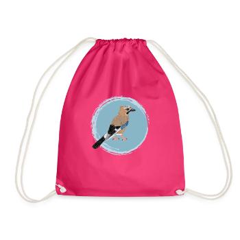 Eichelhäher / Eurasian Jay II - Turnbeutel - Fuchsia - Vorne