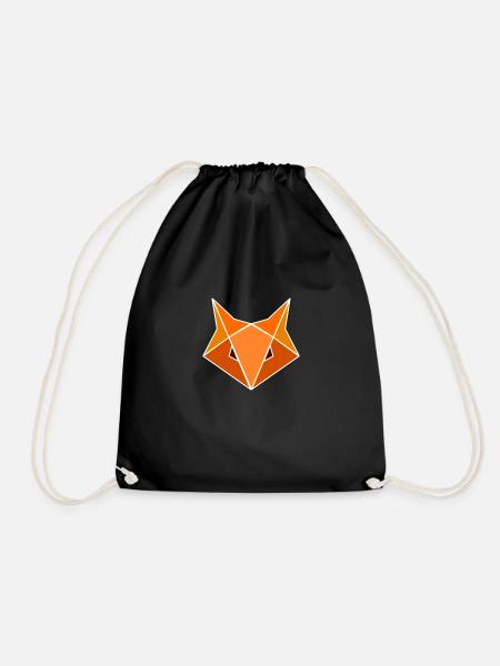 Geometrischer Fuchs - Turnbeutel - Schwarz