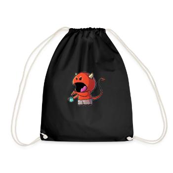Coffee Devil - Kaffee Teufelchen - Drawstring Bag - black - Front