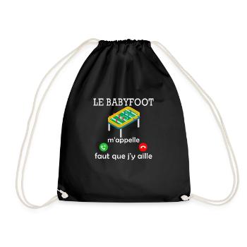le babyfoot m'appelle / humour baby-foot - Sac de sport léger - noir - Devant