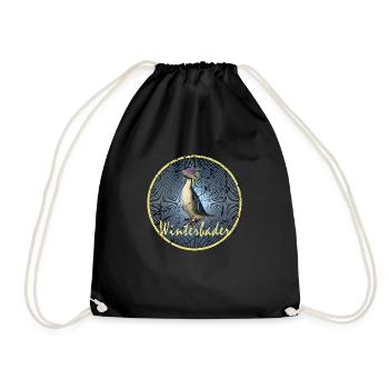 winterbader eisbader crazy ice penguin winter bathing - Drawstring Bag - black - Front