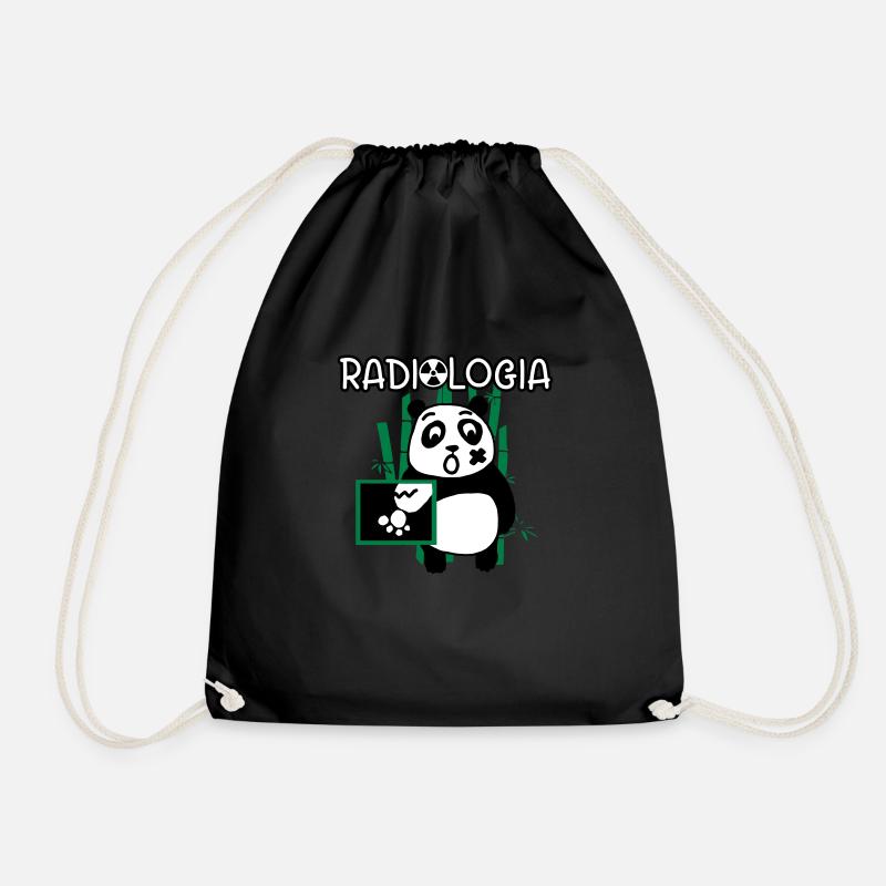 Radiology Panda - Drawstring Bag - black