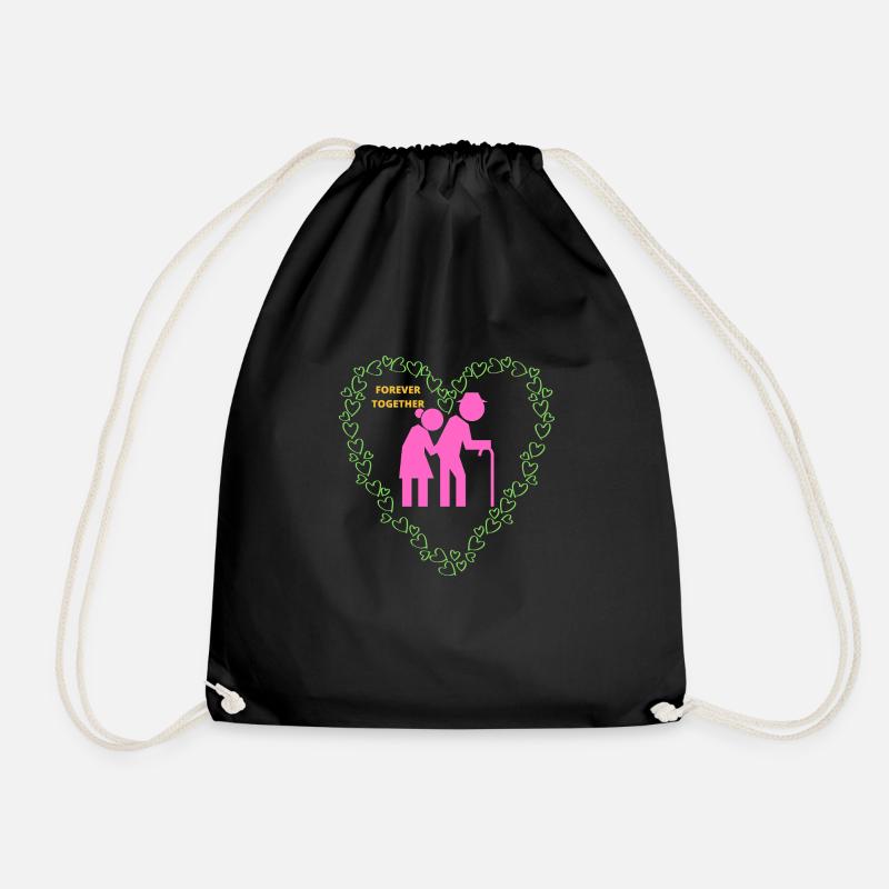 ALWAYS TOGETHER - Drawstring Bag - black
