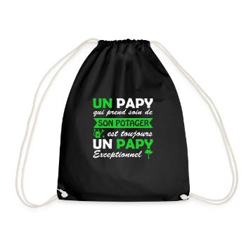 potager - papy exceptionnel / papy jardinier - Sac de sport léger - noir - Devant