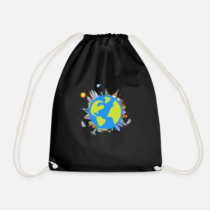 Die Erde/The earth - Turnbeutel - Schwarz