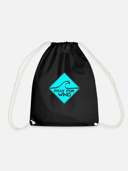 Pray for wind - Drawstring Bag - black