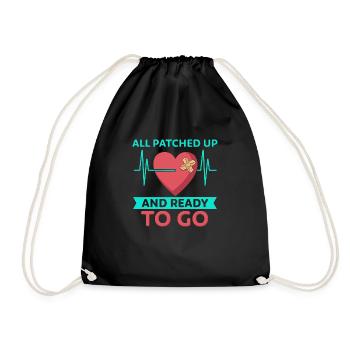 Heart surgery survived, we can go - Drawstring Bag - black - Front
