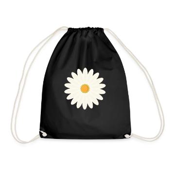 Margerite blossom - Drawstring Bag - black - Front