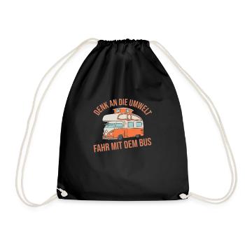 Environnement - Conduire en bus Idée cadeau Camping-car - Sac de sport léger - noir - Devant