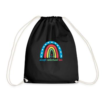 Autism Accept Understand Love - Drawstring Bag - black - Front