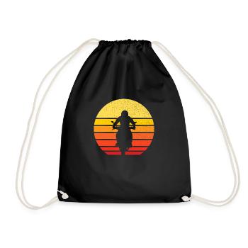 Motorrad und Sonnenuntergang - Biker - Turnbeutel - Schwarz - Vorne