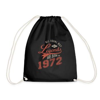 LEGEND ARE BORN IN 1972 birthday gift 51 years - Drawstring Bag - black - Front