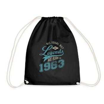 LEGEND ARE BORN IN 1963 Geburtstagsgeschenk 59 Jahre - Turnbeutel - Schwarz - Vorne