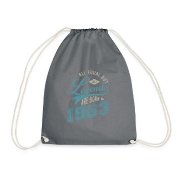 LEGEND ARE BORN IN 1963 birthday gift 59 years - Drawstring Bag - grey - Front
