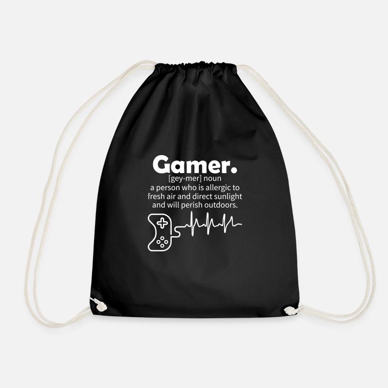 Gamer Funny Tshirt - Turnbeutel - Schwarz