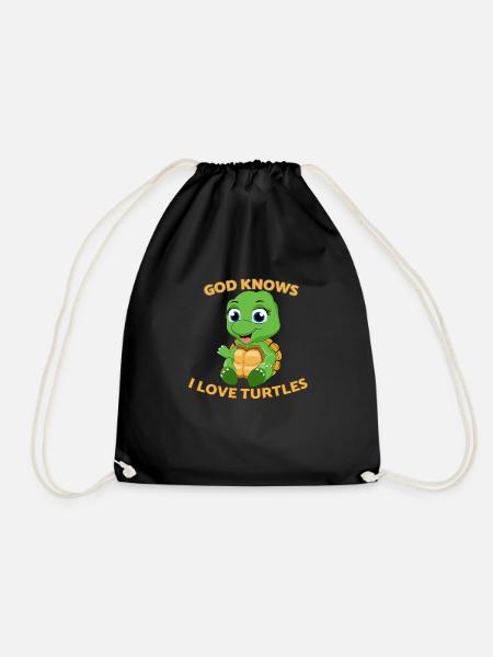 schildkröte meeresschildkröte kröte testudines - Turnbeutel - Schwarz