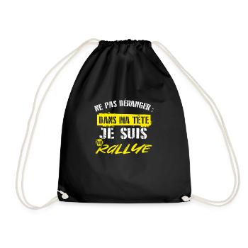 Je suis au rallye Cadeau humour personnalisé - Sac de sport léger - noir - Devant