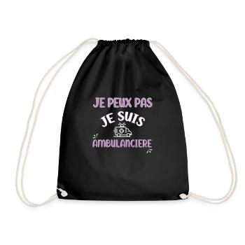 J'peux pas ambulancière Tee shirt ambulancier. - Sac de sport léger - noir - Devant