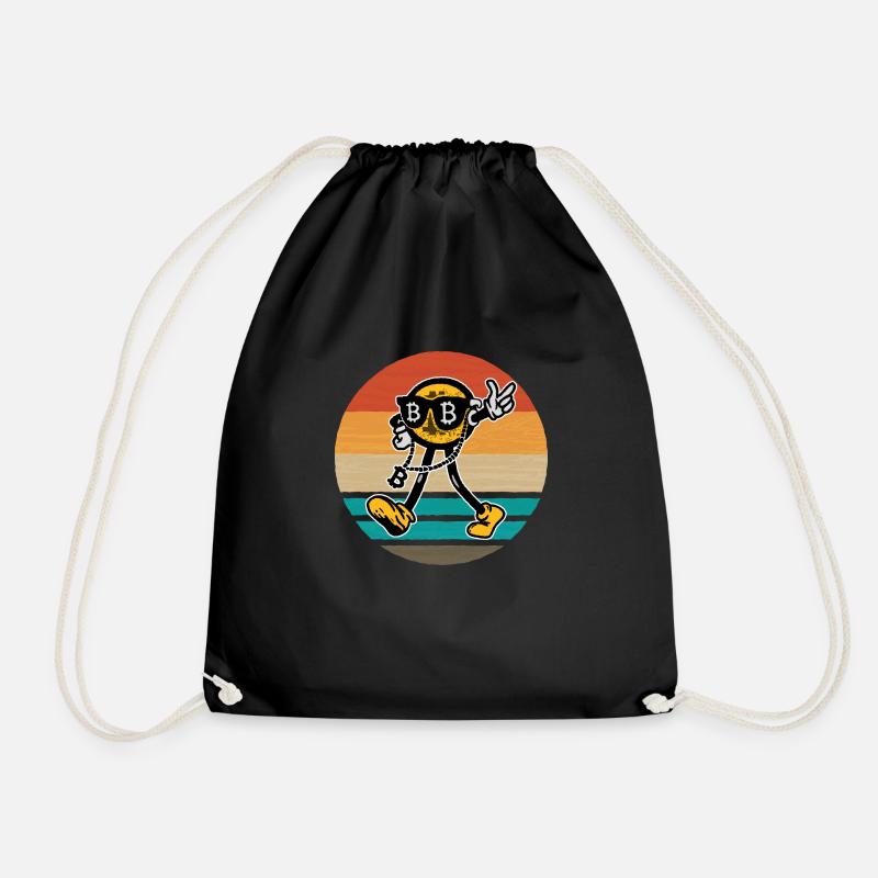 Crypto Investor Bitcoin Trader Blockchain BTC - Drawstring Bag - black