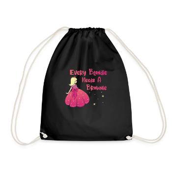 Every Blondie Needs A Brownie Cute Girl Princess - Drawstring Bag - black - Front